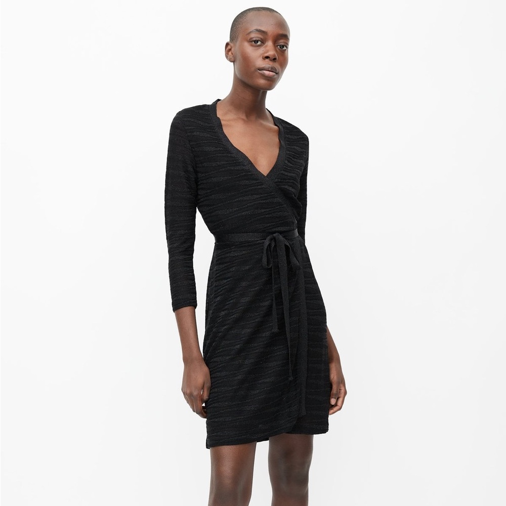 NWT MISSONI black sparkle wrap dress, size 40 IT